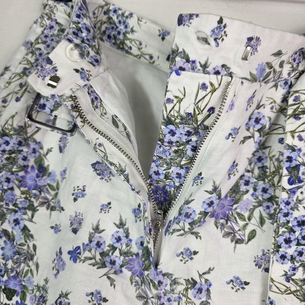 & Other Stories White Floral High Waist Belted Shorts - Picture 8 of 15